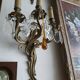 Paire d'appliques bronze et cristal