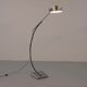 Iconic 1970s chrome arc floor lamp with adjustable swing arm, 1970 Italy