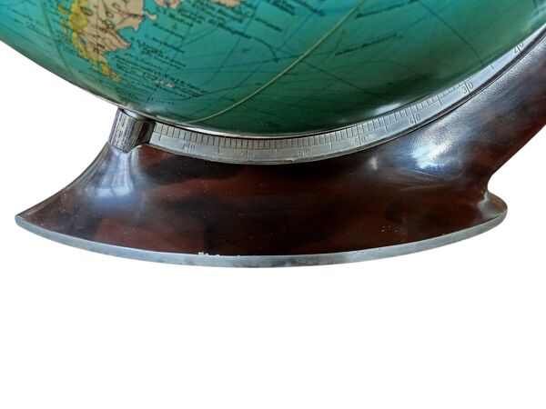 Ancien Globe Terrestre Verre  Lumineux Mappemonde Art Déco Colomb W. Jaden