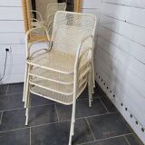 4 fauteuils de jardin en métal perforé