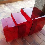 Set of 3 tables in plexiglas