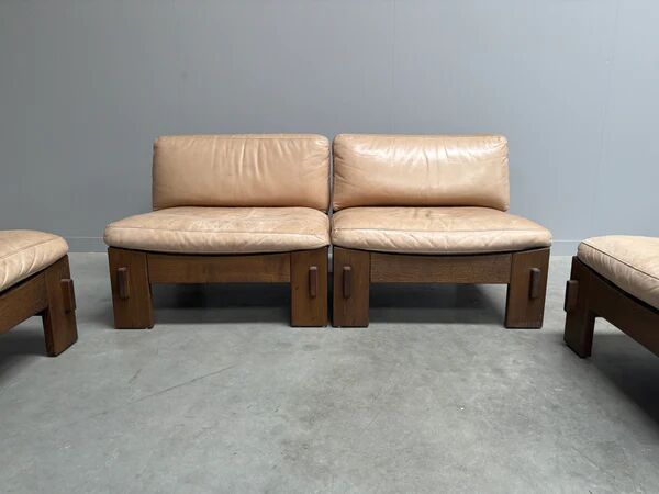 Mid-century brutalist lounge group, 1970s