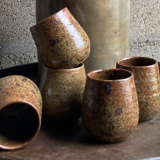 5 pyrite stoneware mugs