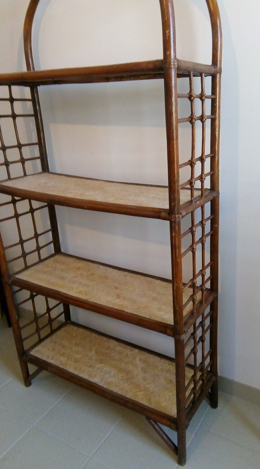 Vintage rattan bamboo tier