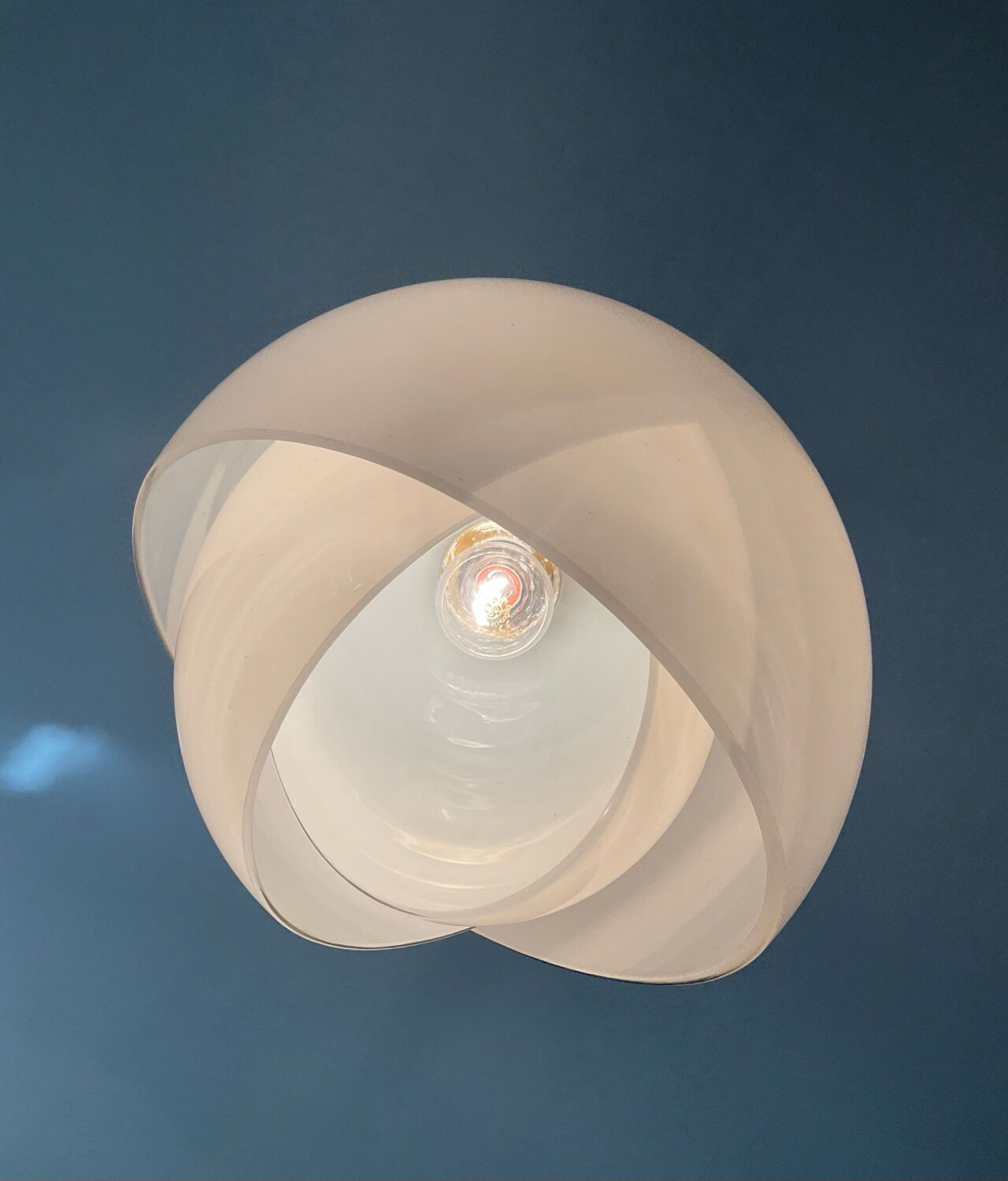 Vintage Lotus opaline pendant light from the 70s