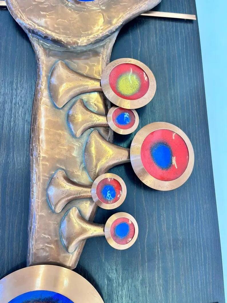 Monumental Unique Midcentury Brass / Copper Wall Sculpture, Germany, 1970s