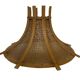Vintage lampshade hanging lamp rattan and webbing 70s boho design minimalist