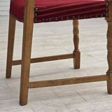 1970s, set of 6 Danish dining chairs, oak wood, furniture wool.