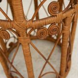 Vintage peacock stool in rattan