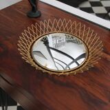 Miroir vintage en Fils de Laiton, modulable, Recouvert d'or fin, 1960-70