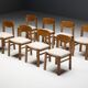 Brutalist dining chairs, France, 1960s