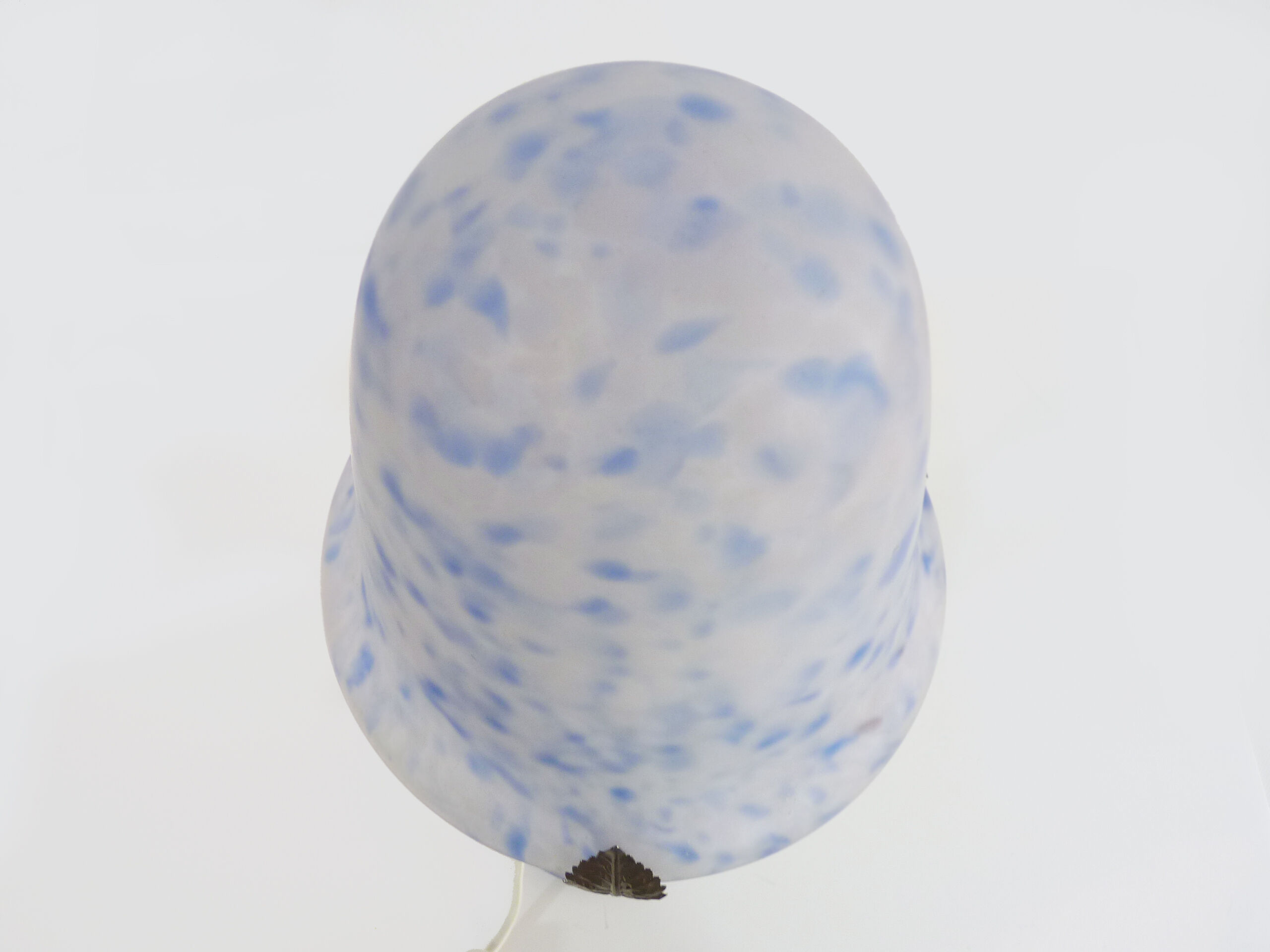 2-light white spotted glass paste mushroom lamp, Art Deco style. Year 60