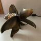Lampe poisson vintage en laiton et verre