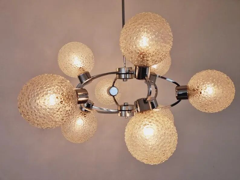 Large Midcentury Galaxy Sputnik Chandelier, Germany, 1970s
