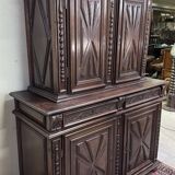 Four-panel buffet from the Louis XIII period in solid walnut.
