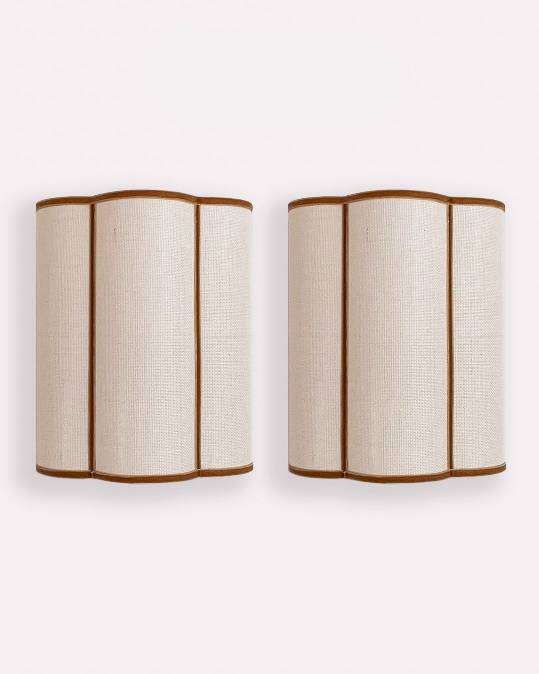 Cream jute wall sconces and bronze velvet trims