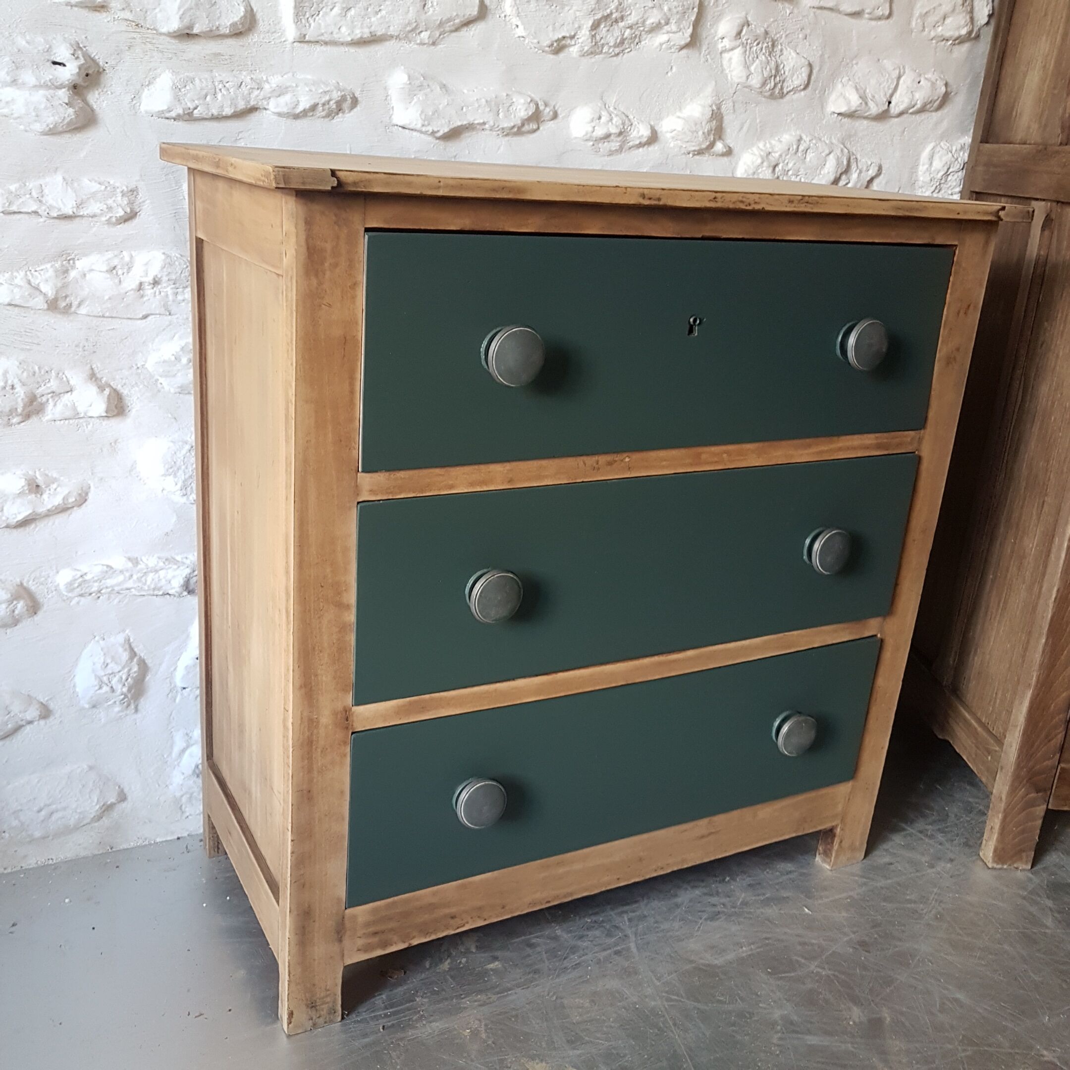 Vintage wood and green dresser