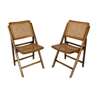 Folding cannate vintage chairs