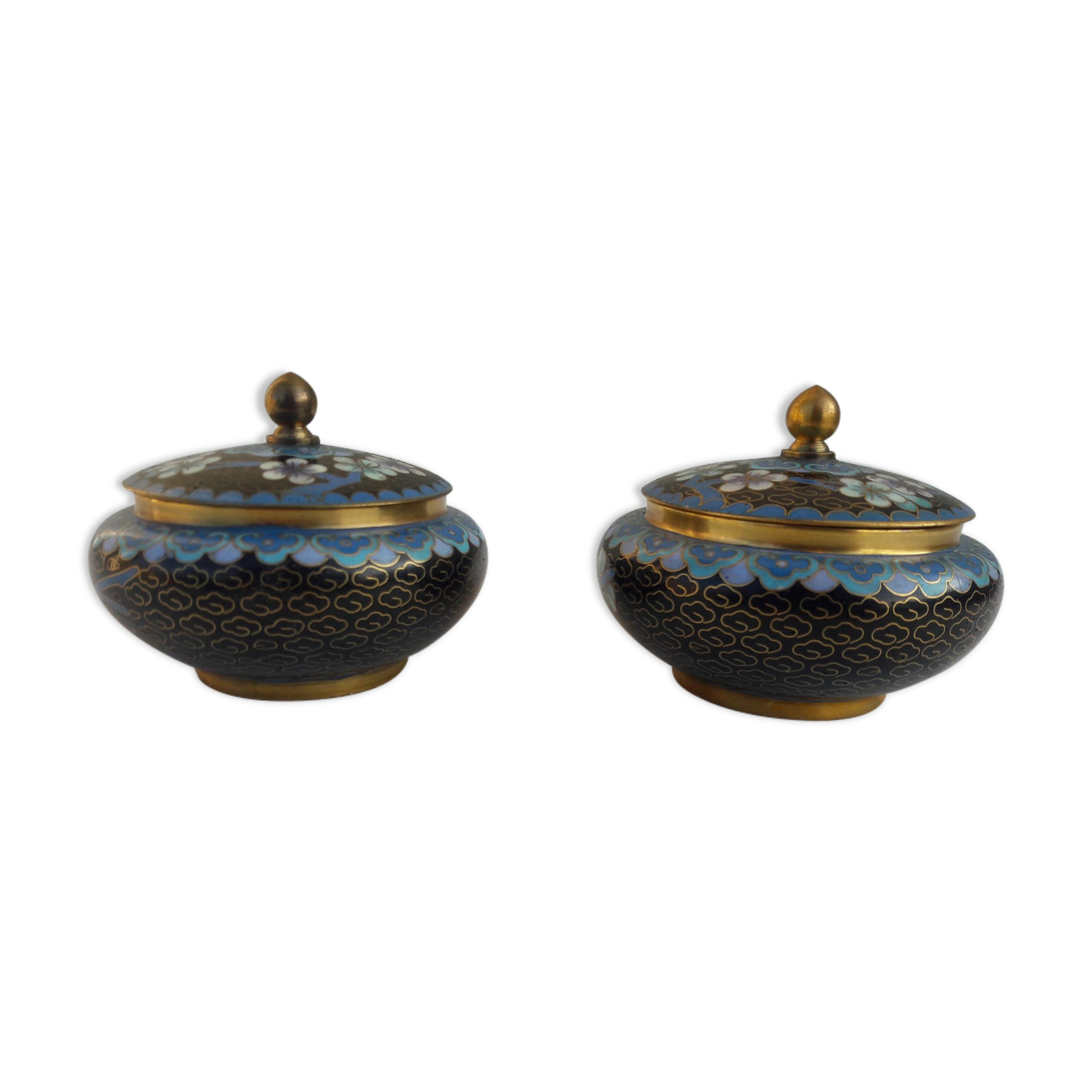 2 partitioned covered pots