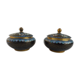 2 pots couverts cloisonnés