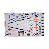 Colorful Berber carpet 225 x 160cm, pink, blue and red