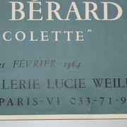 Poster christian bérard for the exhibition "autour de colette", lithograph mourlot, 64 x 47 cm.