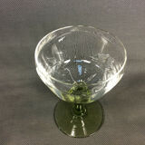 Lot 6 anciens verres à pied en verre fin vintage