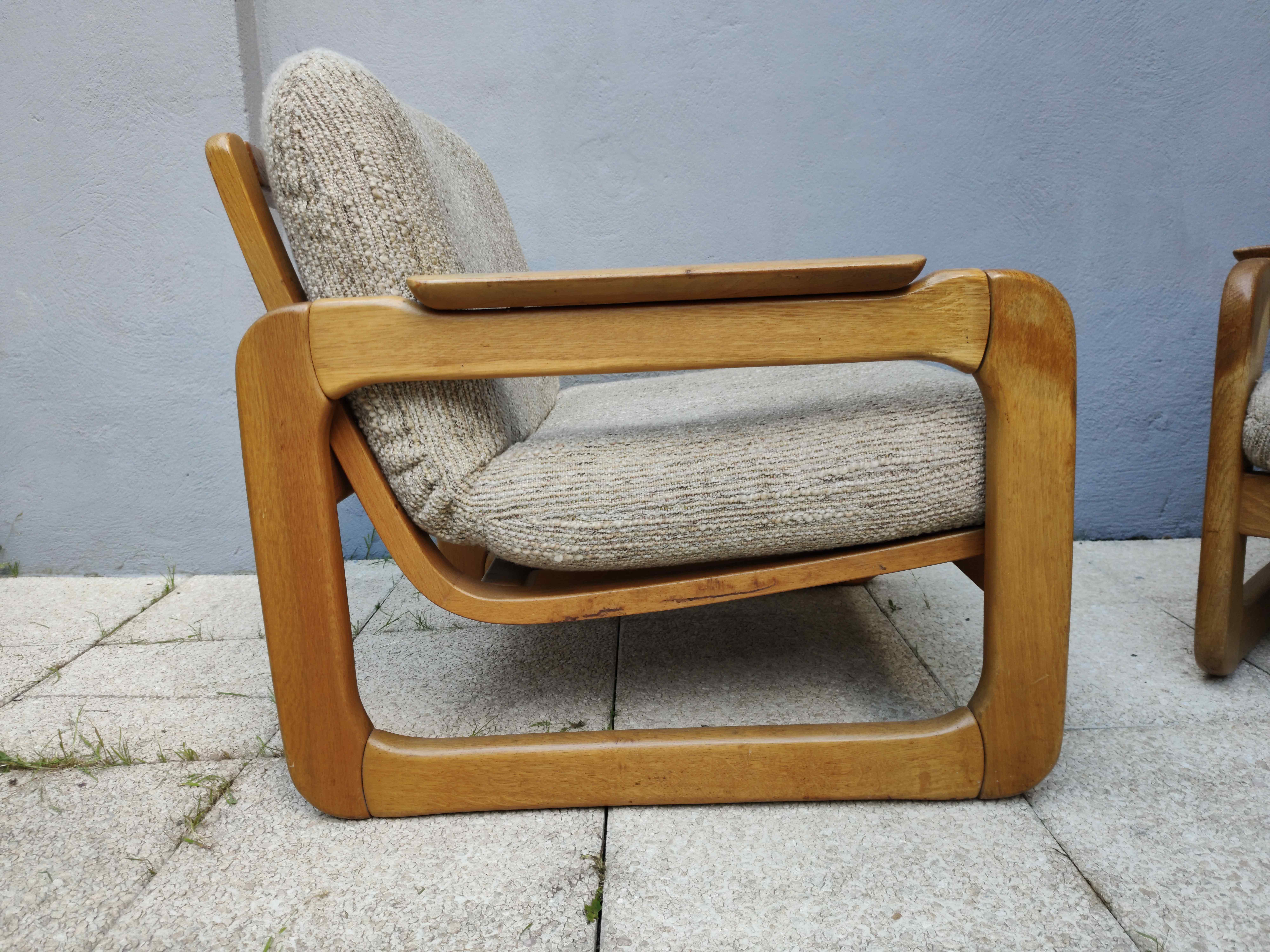 pair of armchairs Scandinavian style sled years 60/70