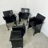 Lot 4 old armchairs "Korium" by Tito Agnoli for Matteo Grassi 1980