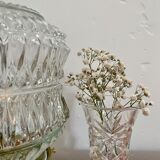 Vintage globe table lamp in molded glass