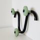 Coat rack with 3 hooks in black and green metal vintage Roger Feraud