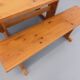 Suite of a table and 2 vintage fir benches from the 60s