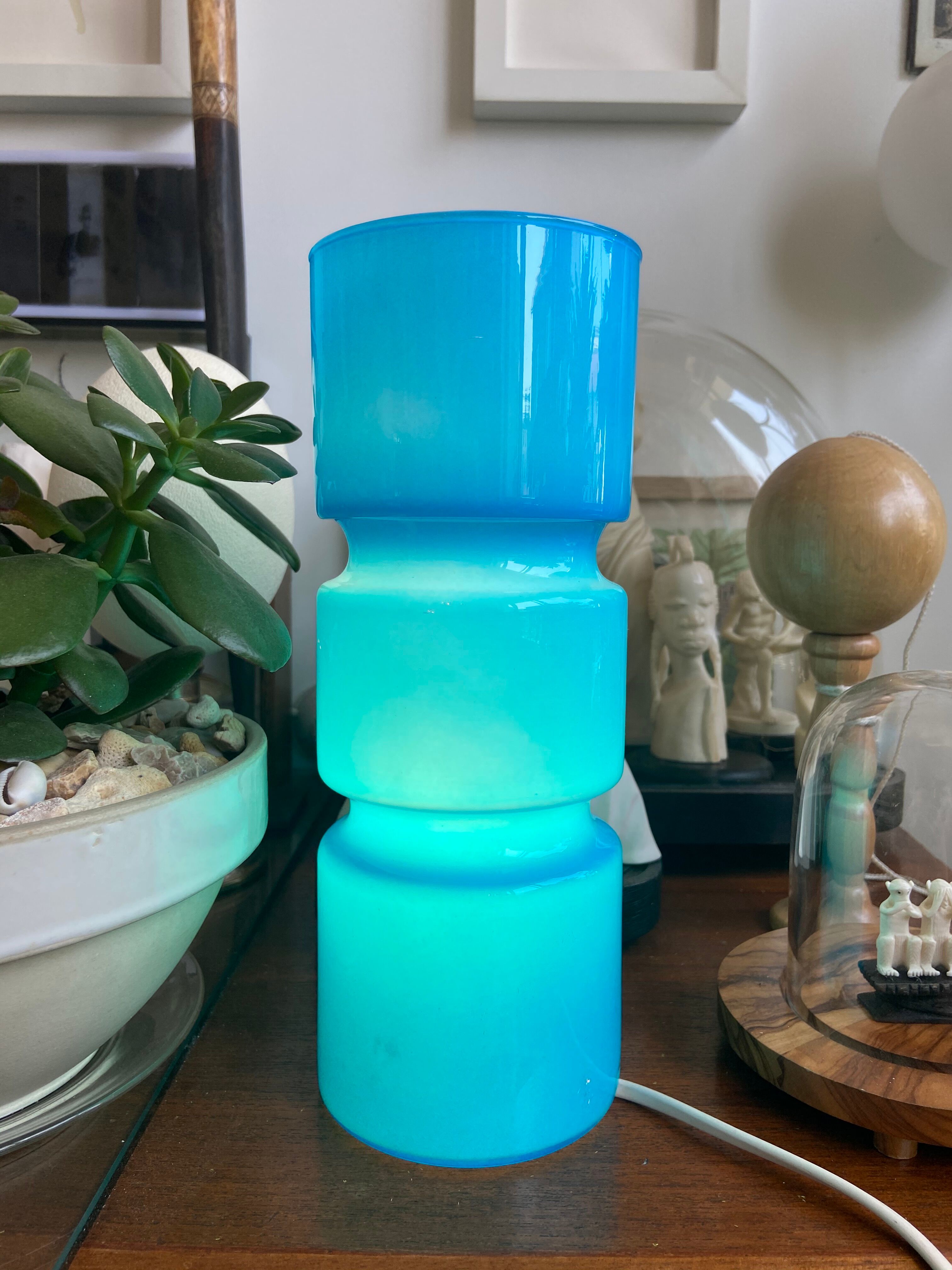 Blue Scandinavian table lamp