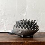 Scandinavian figurine - metal hedgehog ashtray, Walter Bosse 1950
