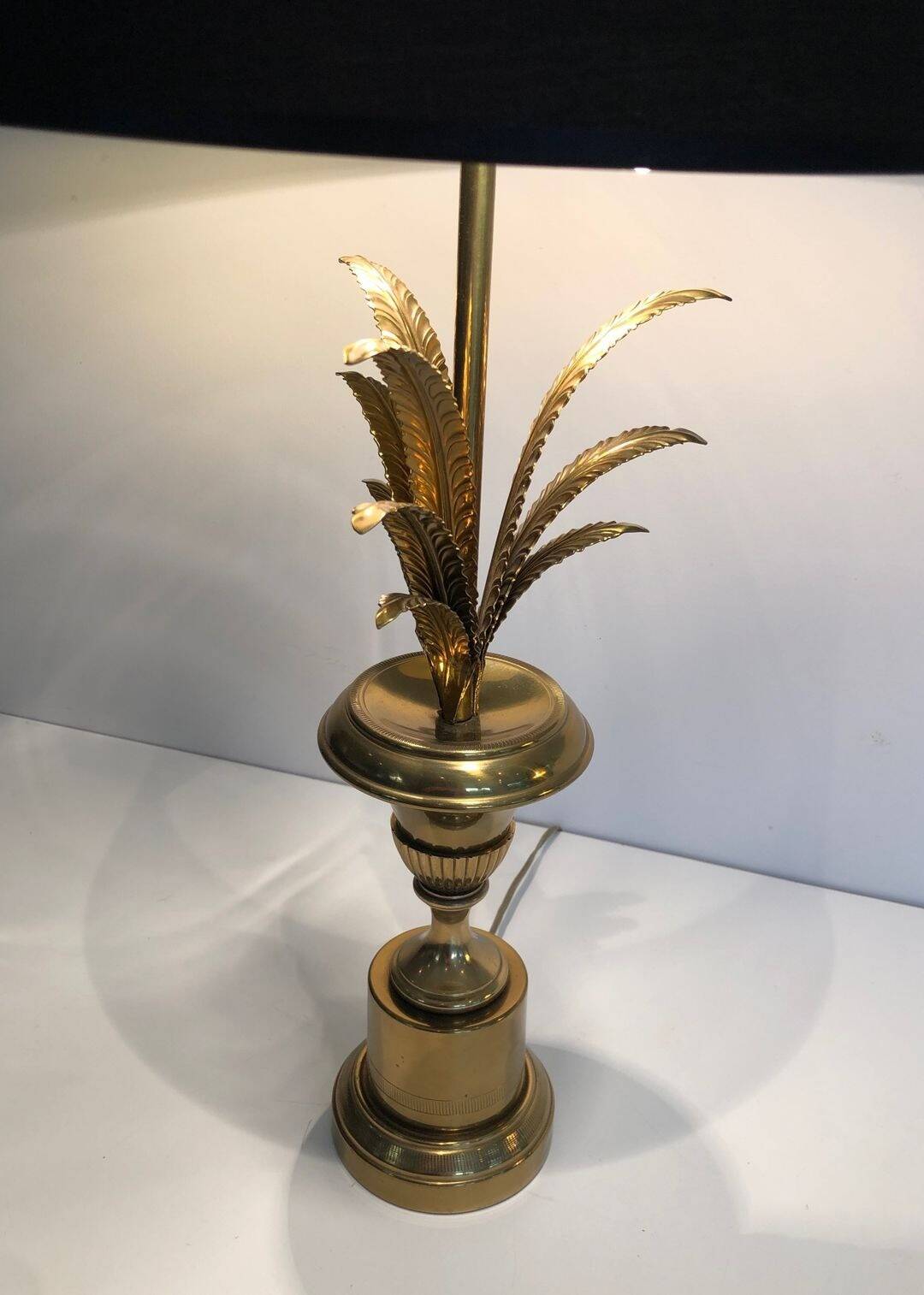 Neoclassical Palm Tree Table Lamp in Brass in the Style of M