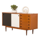 Vintage teak sideboard in the style of Charlotte Perriand, 1970s