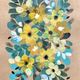 Floral painting on A5 paper Yellow flowers by CÉLINE Caux