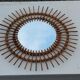 Sun mirror of the 50s in rattan