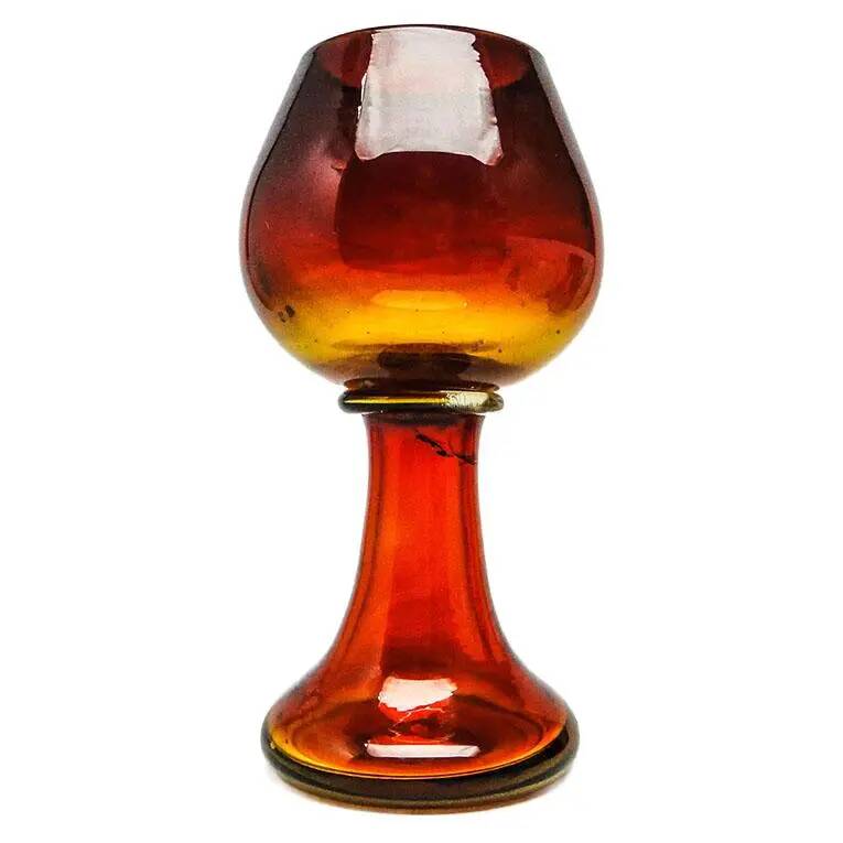 Mid-century modern vase, multicolour glass, designed by J. Słuczan-Orkusz, Poland, 1970s