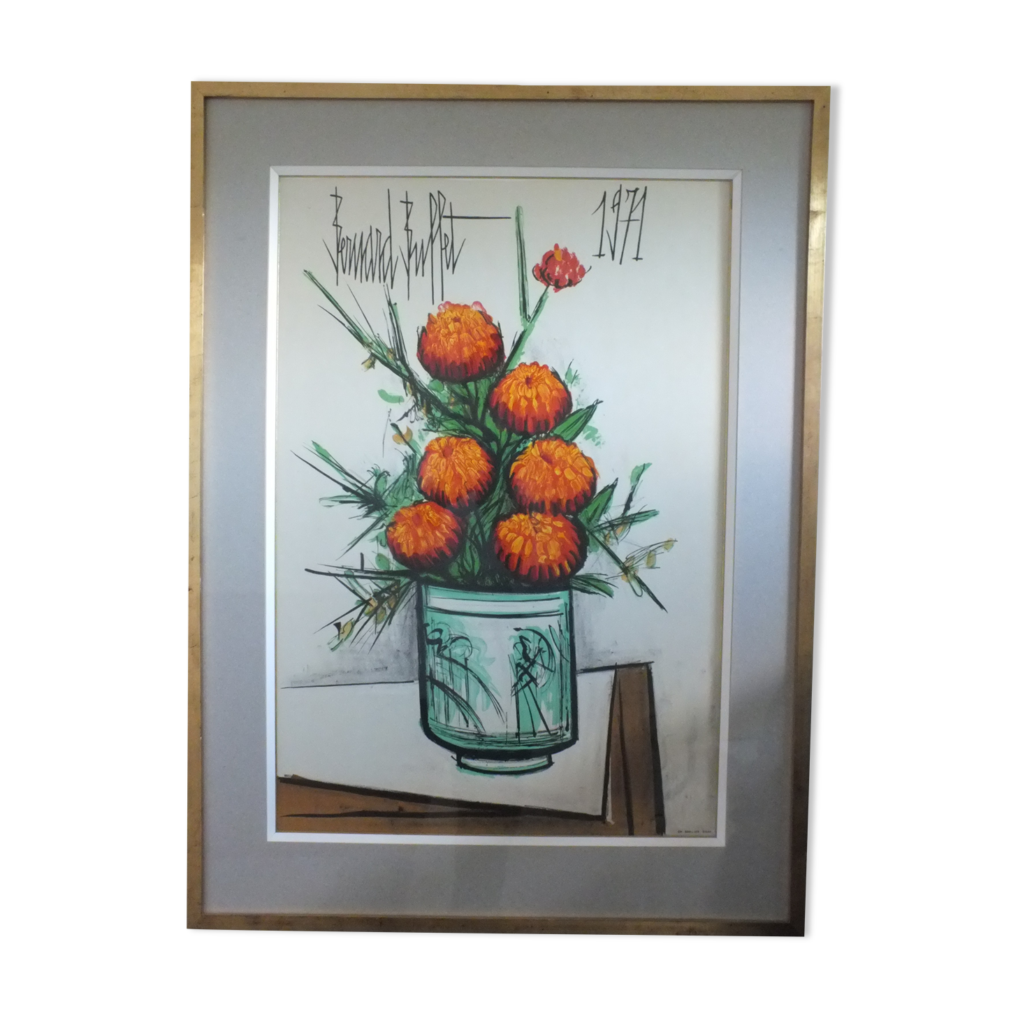 Bernard Buffet (1928-1999) les Zinnias 1971 - lithograph Charles Sorlier Grav.
