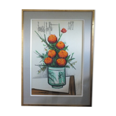 Bernard Buffet (1928-1999) les Zinnias 1971 - lithograph Charles Sorlier Grav.