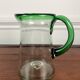Vintage blown glass jug, green border