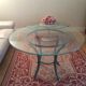 Round table set glass "villa d'este" 1 4 chairs by Pierre Vandel