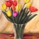 Canvas bouquet of tulips R.Jeunot