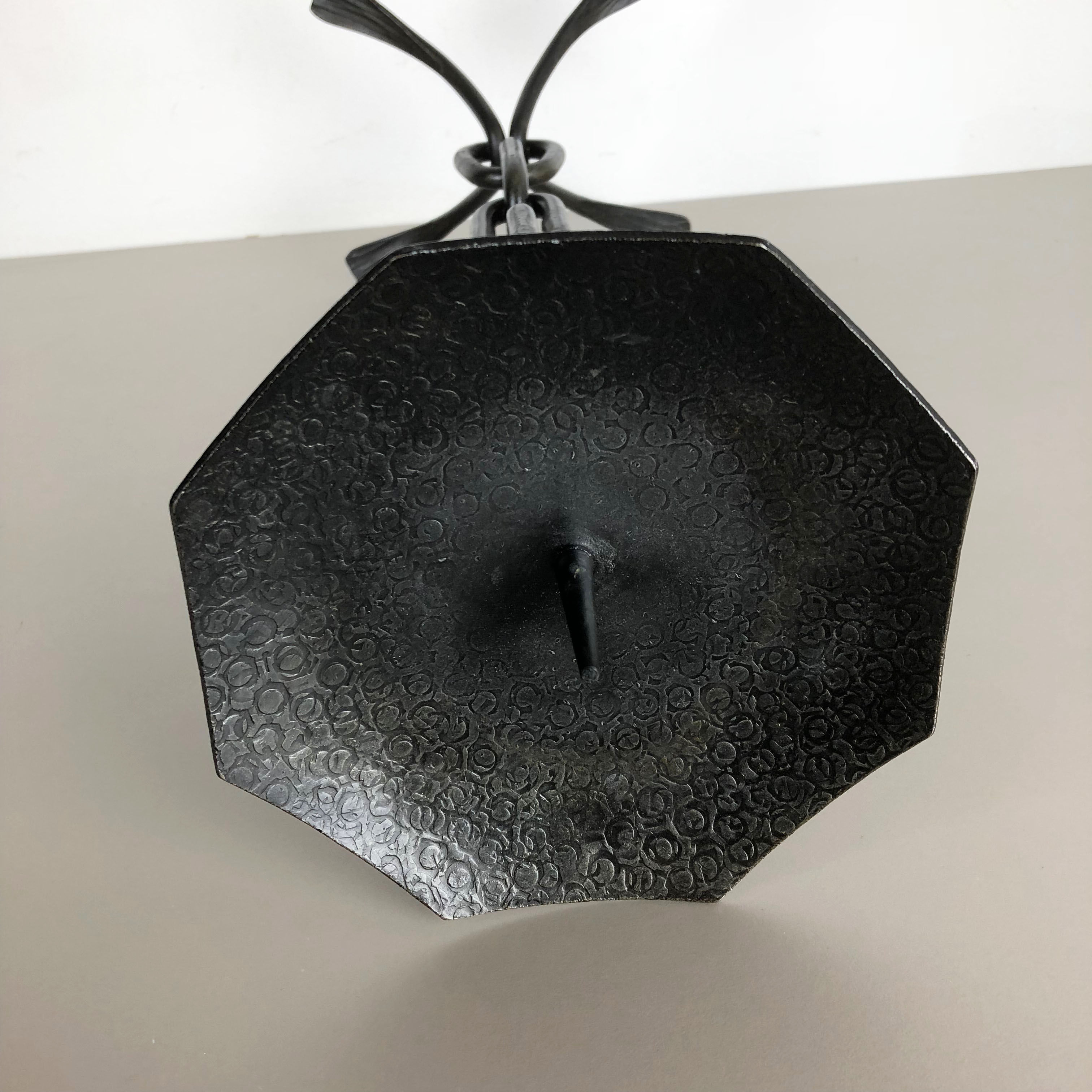 Extra Large Modernist Vintage Sculptural Brutalist Metal Candleholder, Austria