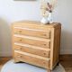 Commode vintage rénovée, chêne blond, pieds compas, années 50 60