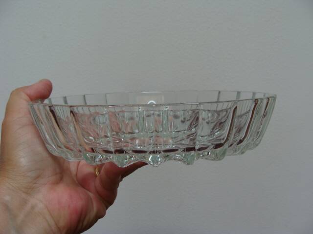 Plat compartimenté vintage en verre