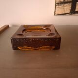 Cendrier , vide poche en verre souffle vintage 70's