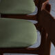 Set of 4 dining chairs by Schiønning & Elgaard with green seat