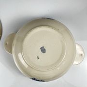 Half-porcelain soup tureen from Badonviller, blue flower pattern, early 20th century.